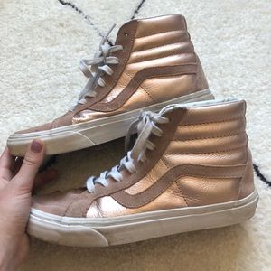 Rose blush colored high top vans